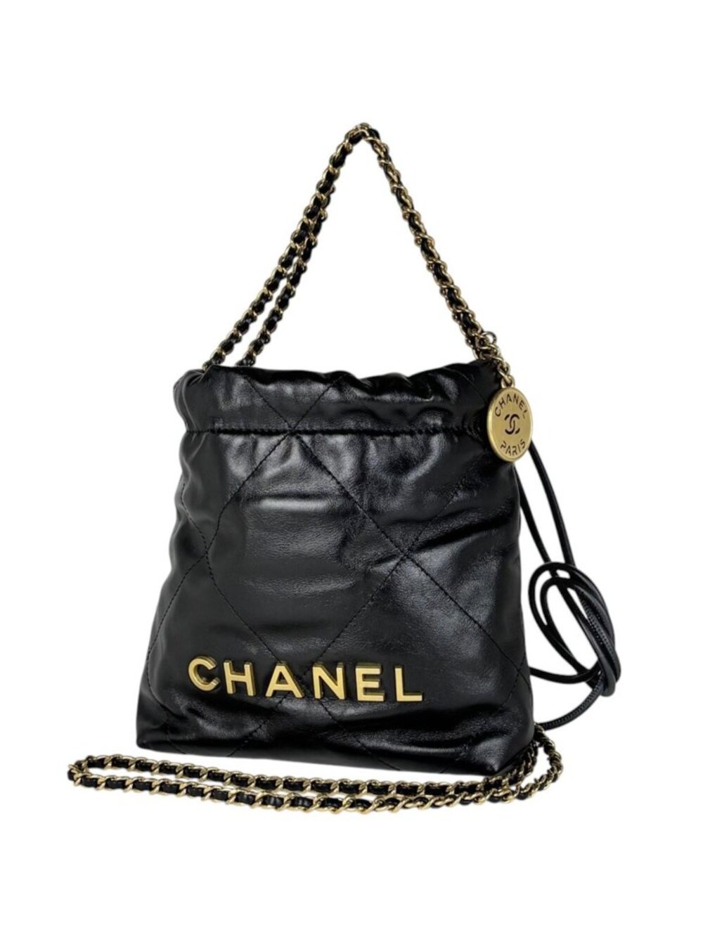Chanel Handbag Chanel 22 Mini 2-Way Leather Black